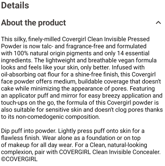 CoverGirl Clean Invisible Pressed Powder - Picture 10 of 13